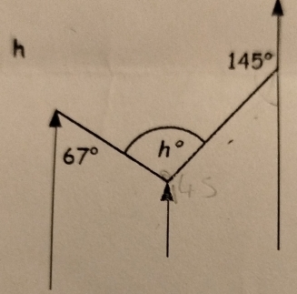 h
145°
67° h°