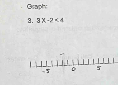 Graph: 
3. 3X-2<4</tex>