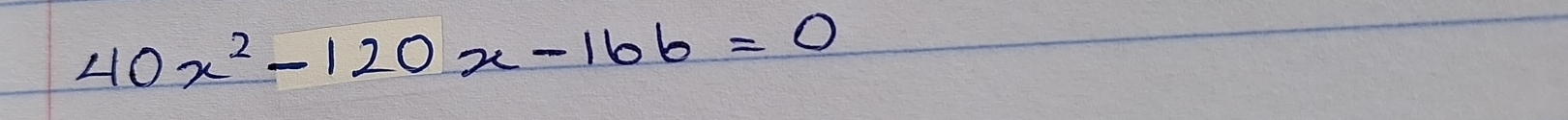 40x^2-120x-166=0