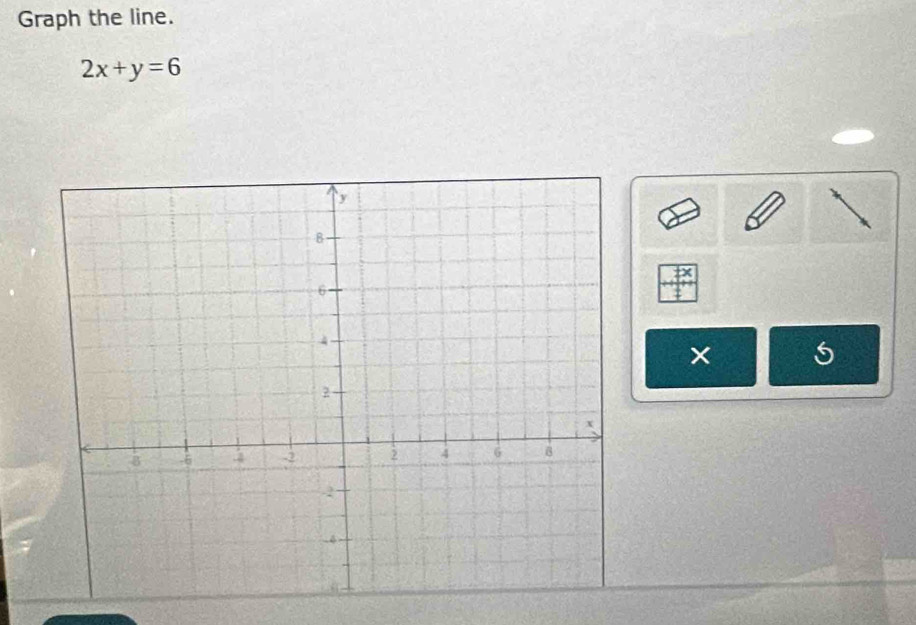 Graph the line.
2x+y=6
tx 
× 5