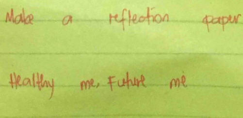 Make a reflection paper 
Healtihy me, Fature me