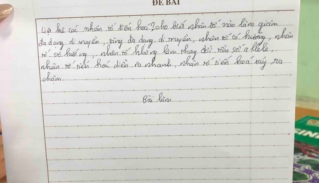 Lion hac cal whàn to tién hoa? che Biéi whàn to`nào làm gicim 
da dang di maysin, toing do dang di`mayàn, whàn to?có huong, whan 
to'vo. huid vg, whan to Molong Ram thay doi ton so a tele, 
Mhan to tién hot diein no whank, whan to tién hoa tay xo 
cham. 
Bai Rain