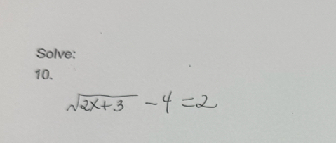 Solve: 
10.