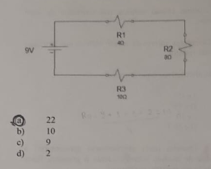 0 22
b) 10
c) 9
d) 2