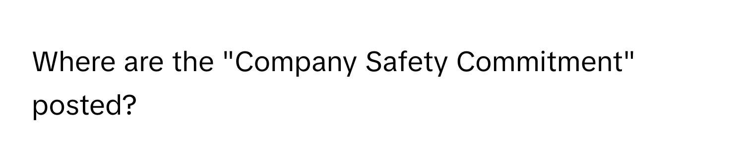 Where are the "Company Safety Commitment" posted?