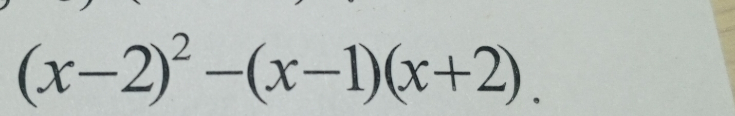 (x-2)^2-(x-1)(x+2).