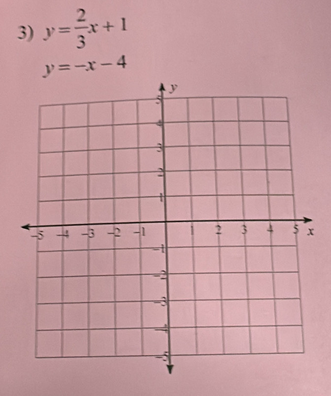 y= 2/3 x+1
y=-x-4