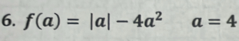 f(a)=|a|-4a^2a=4