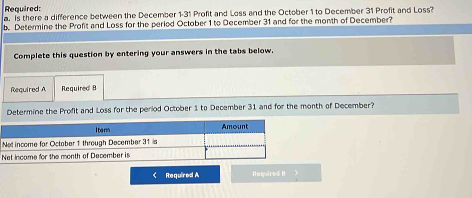 Solved: Required: a. Is there a difference between the December 1-31 ...