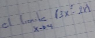 el lim _xto 4(3x^2-2x)