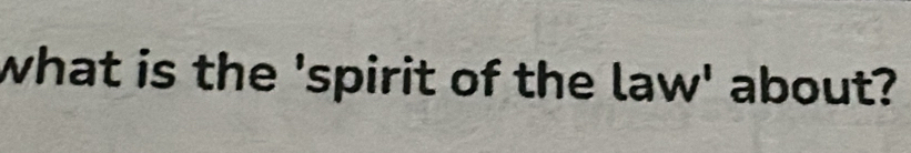 what is the 'spirit of the law' about?