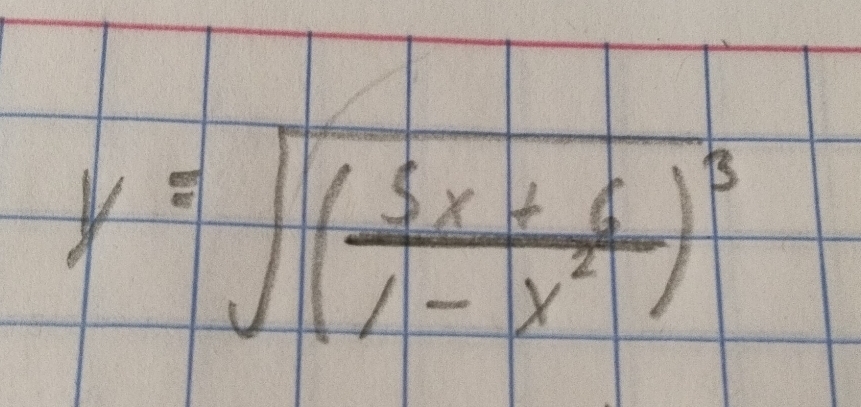 y=sqrt((frac 5x+6)1-x^2)^3