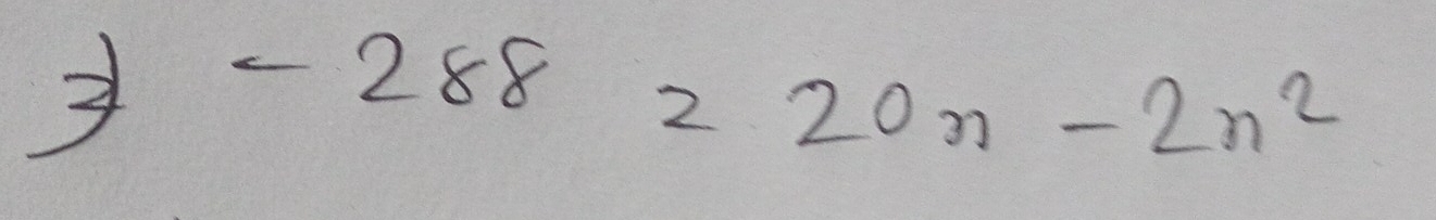 31-288=20n-2n^2