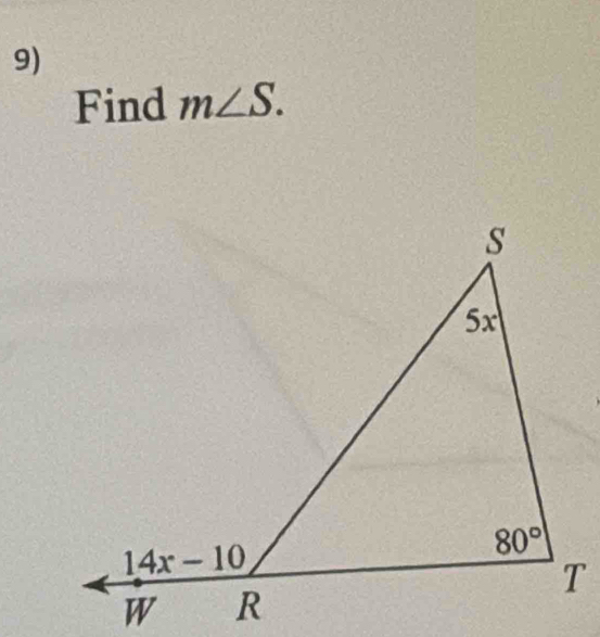 Find m∠ S.