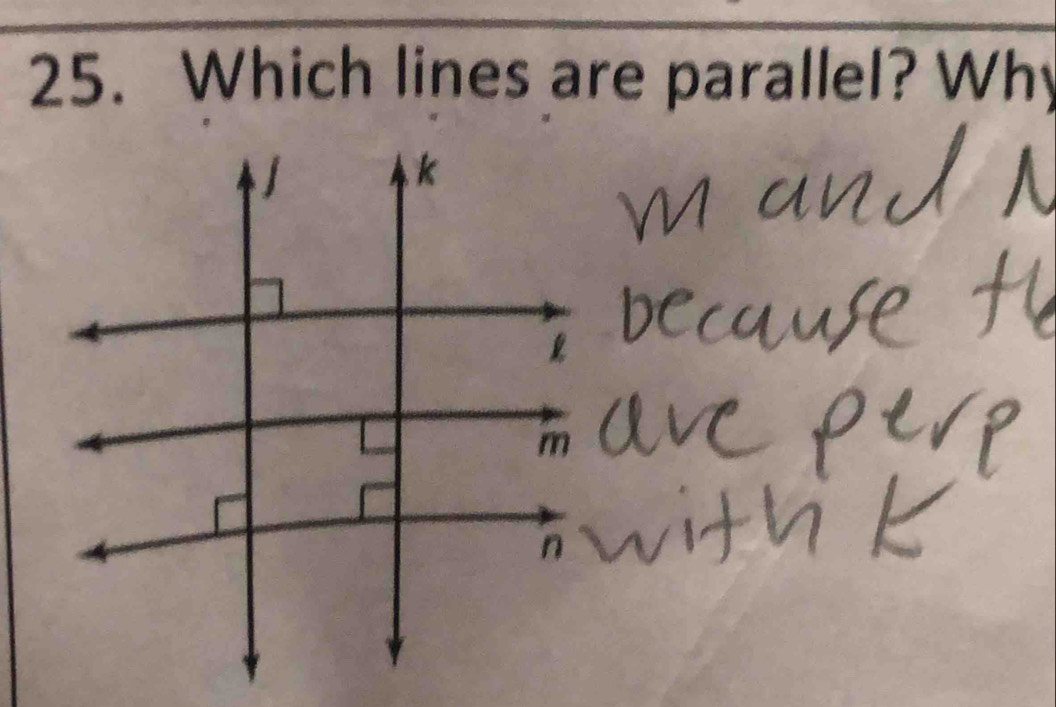 Which lines are parallel? Why