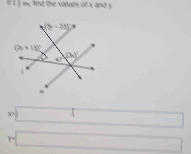 find the values of x and y