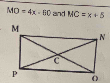 MO=4x-60 and MC=x+5