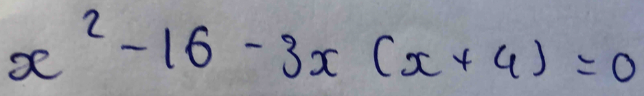 x^2-16-3x(x+4)=0