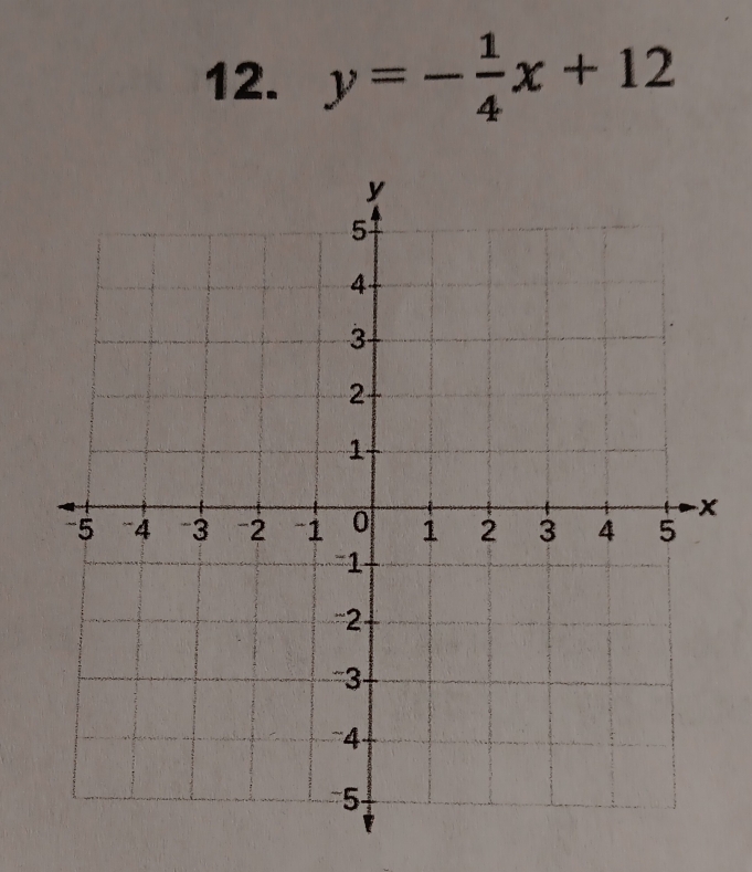 y=- 1/4 x+12
x