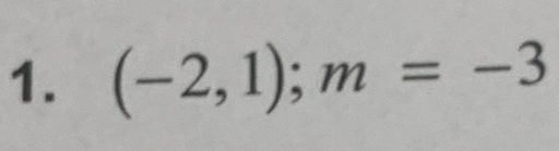 (-2,1); m=-3