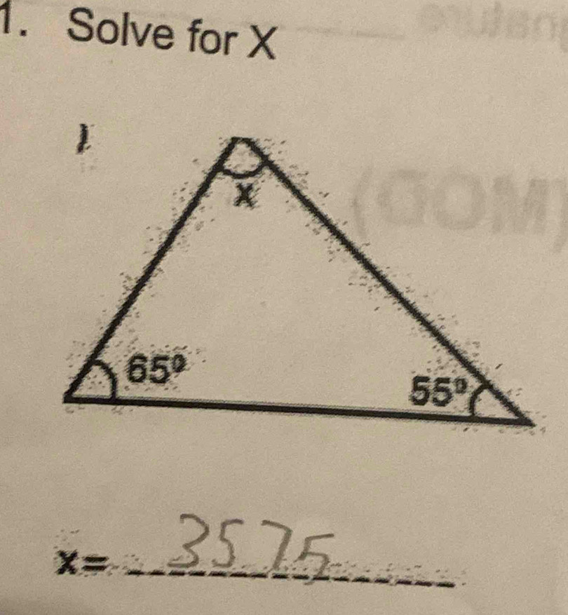 Solve for X
_ x=