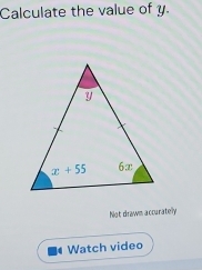 Calculate the value of y.
Not drawm accuratelly
Watch video