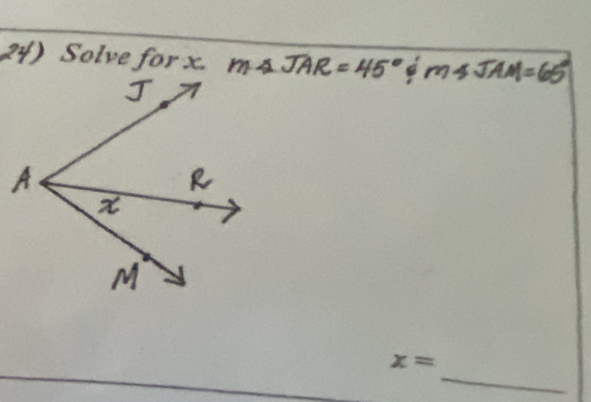 Solve for x.      M=6
_
x=