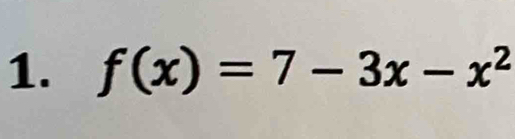 f(x)=7-3x-x^2