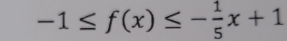 -1≤ f(x)≤ - 1/5 x+1