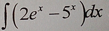 ∈t (2e^x-5^x)dx