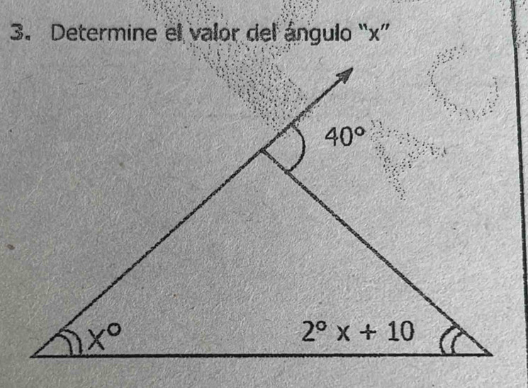 Determine el valor del ángulo “x”