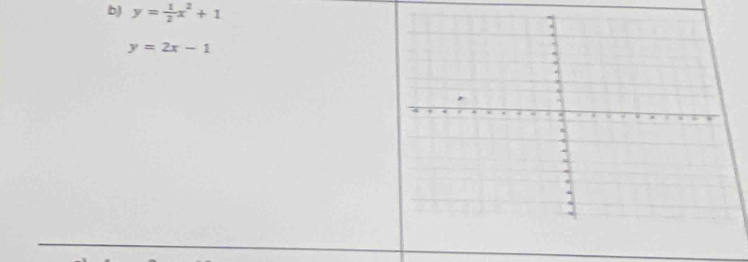 y= 1/2 x^2+1
y=2x-1