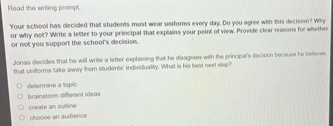 Solved: Read the writing prompt. or why not? Write a letter to your ...