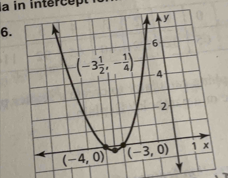 a in intercept
6.