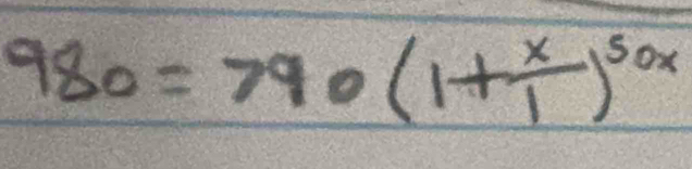 980=790(1+ x/1 )^50x