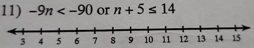 -9n or n+5≤ 14