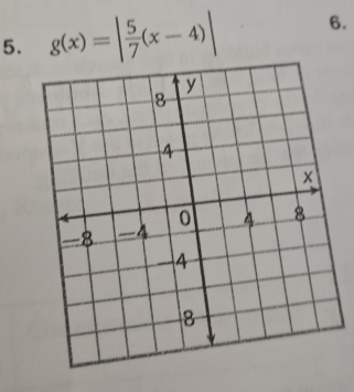 g(x)=| 5/7 (x-4)| 6.