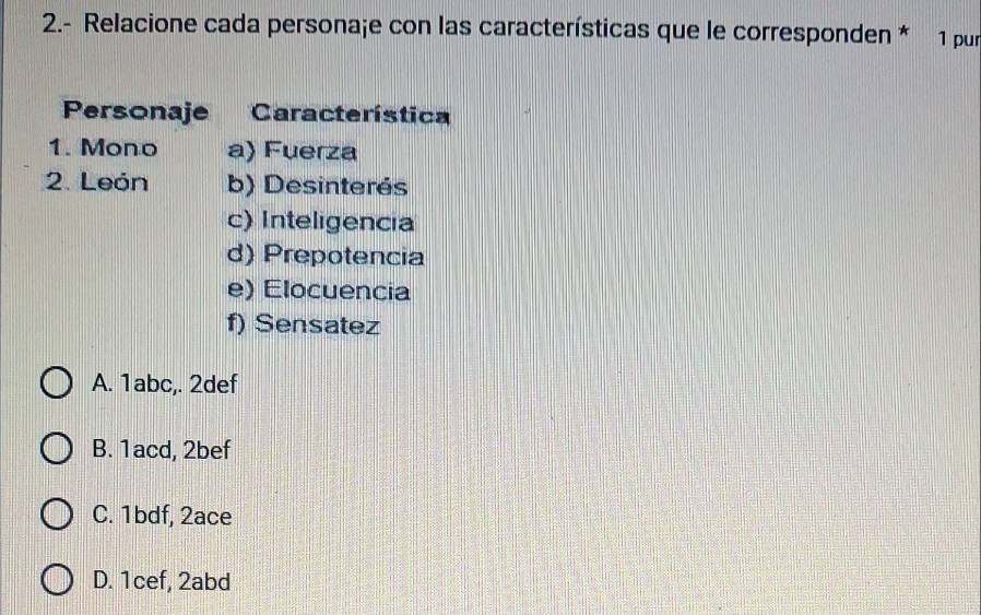 Resuelto:2.- Relacione cada persona;e con las características que le ...