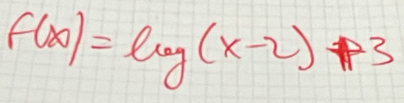 f(x)=log (x-2)+3