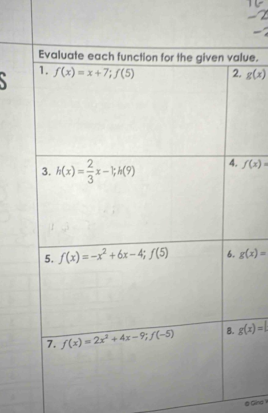 g(x)
f(x)=
g(x)=
g(x)=
@ Gina