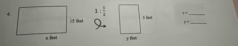 1: 1/2 
x= _
y= _