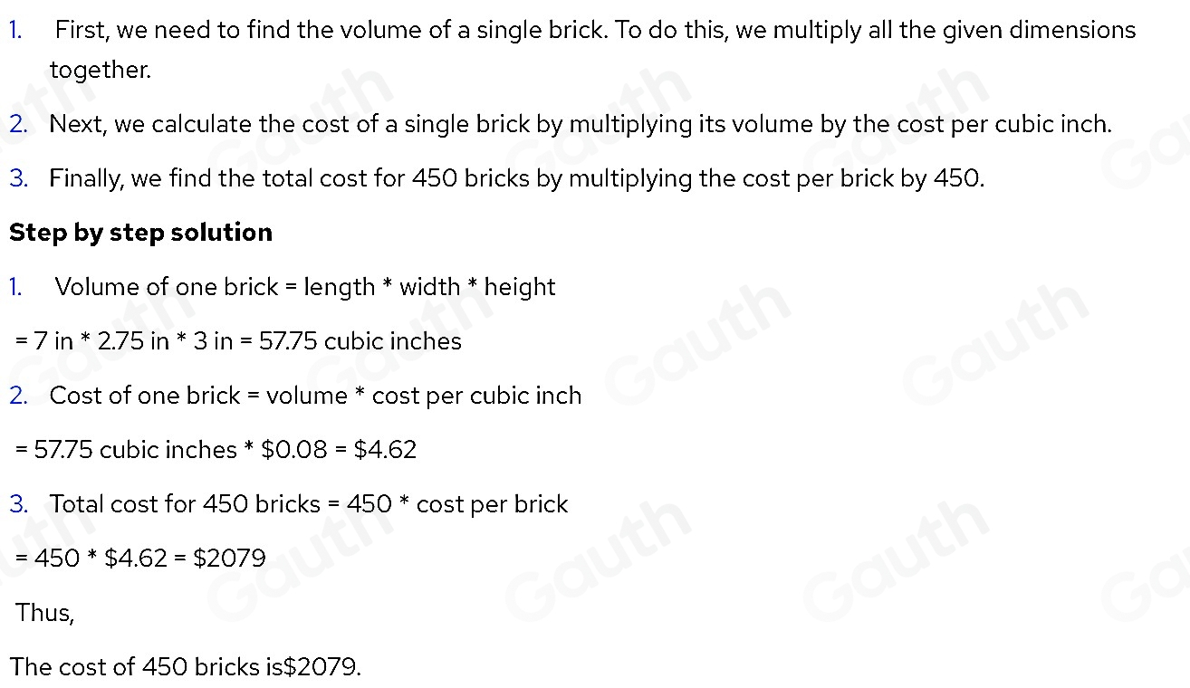Solved: A building is constructed using bricks that can be modeled as ...