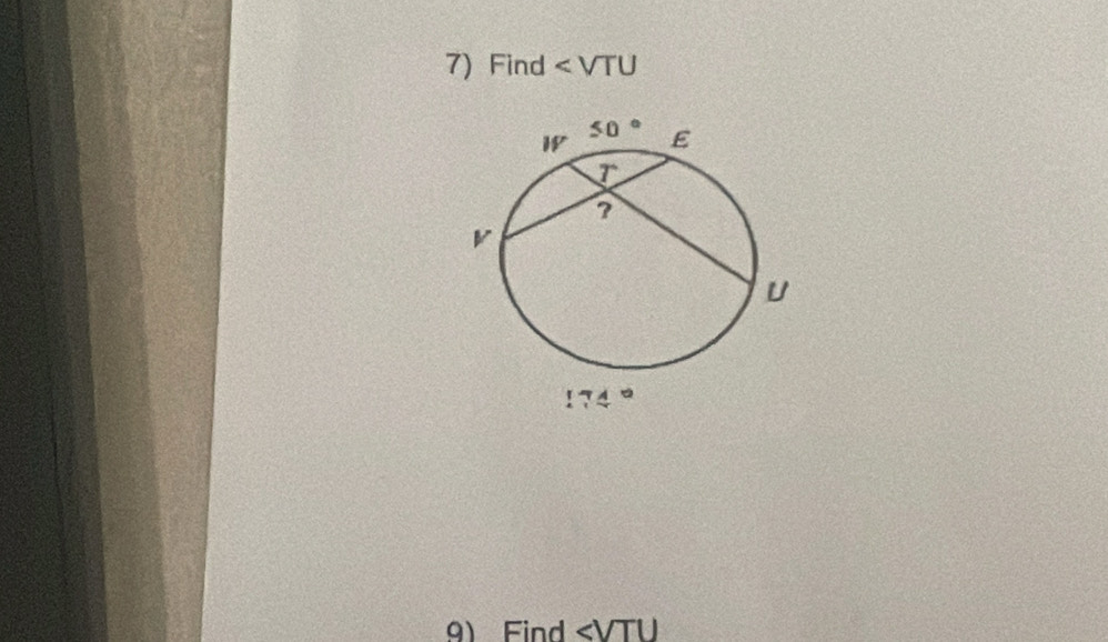 7)Find ∠ VTU
9) Find