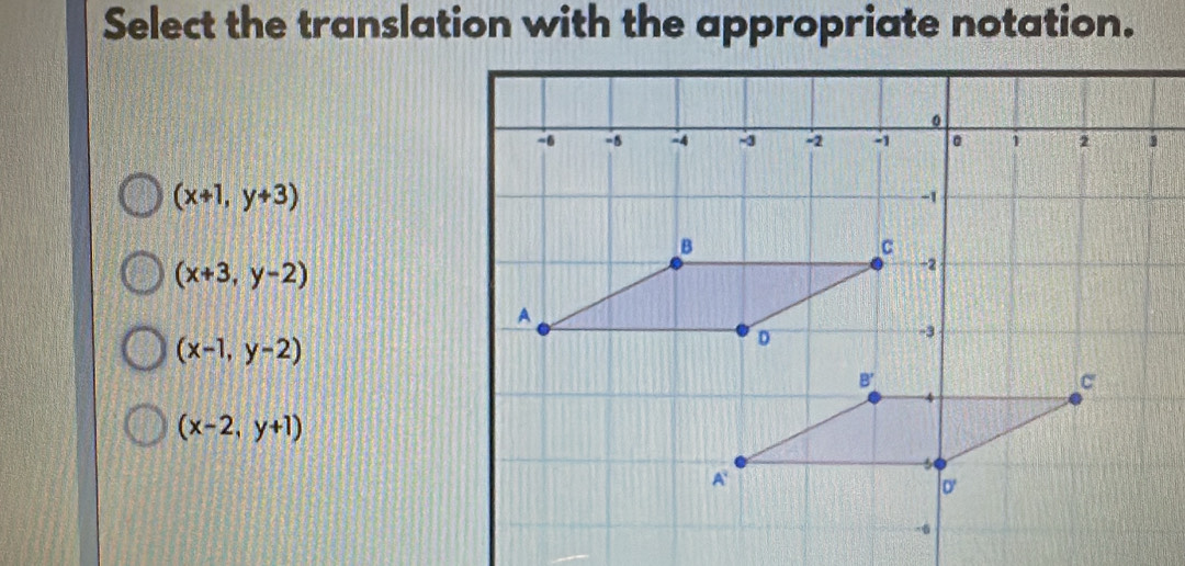 (x+1,y+3)
(x+3,y-2)
(x-1,y-2)
(x-2,y+1)