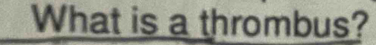 What is a thrombus?