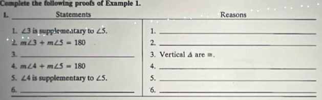 Complete the following proofs of Example 1.