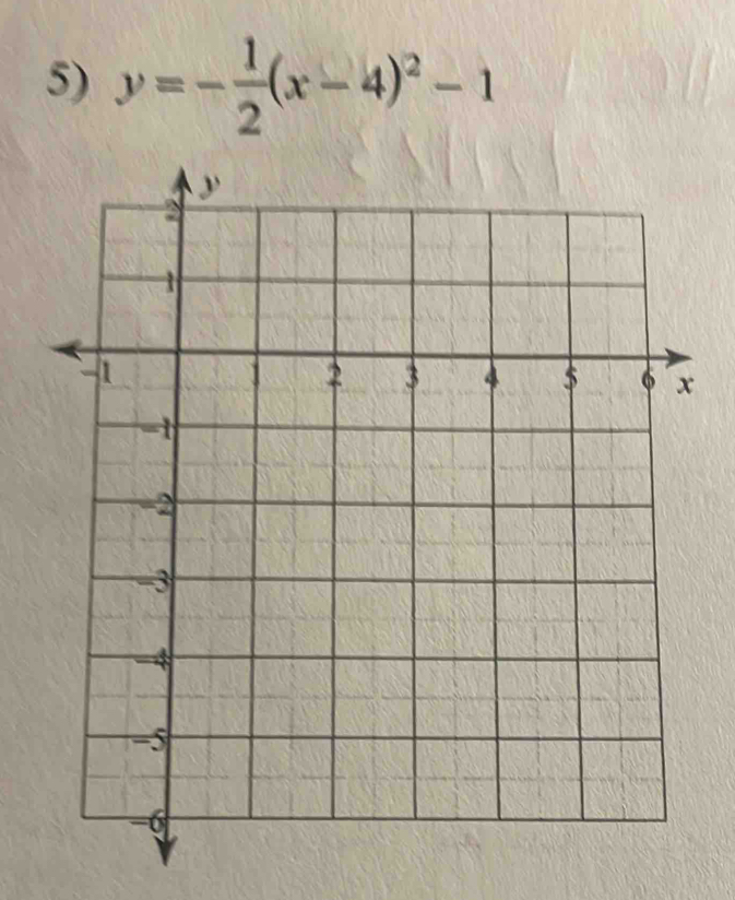 y=- 1/2 (x-4)^2-1