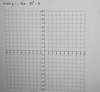 Graph y=-2(x-2)^2-3.
-10