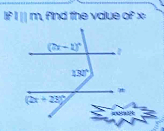 If I || m, find the value of x: