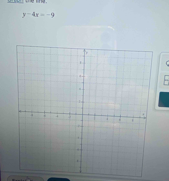 apn the line.
y-4x=-9